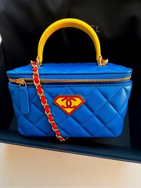 CHANEL SUPERMAN VANITY BAG DC COLLABORATION BRAND NEW IN BOX